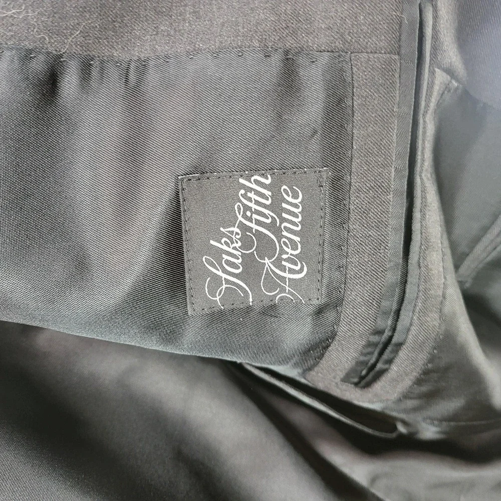Saks Fifth Avenue‎ Blazer Mens 44R Gray Wool Loro Piana Super 130s Sport Coat